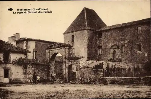 Ak Mortemart Haute Vienne, La Porte du Couvent des Carmes