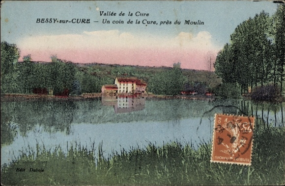 Ak Bessy sur Cure Yonne, Un coin de la Cure, pres du Moulin Nr. 3129708