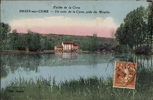 Ak Bessy sur Cure Yonne, Un coin de la Cure, pres du Moulin