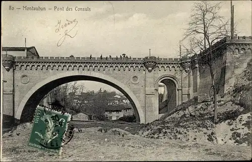 Ak Montauban Tarn et Garonne, Pont des Consuls