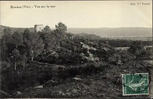 Ak Bormes Var, Vue sur la mer