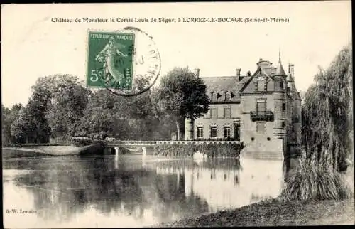 Ak Lorrez le Bocage Seine et Marne, Chateau de Monsieur le Comte Louis de Segur