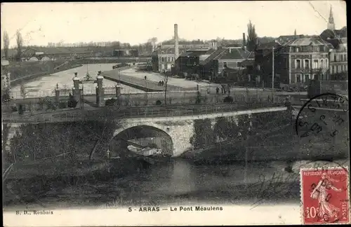 Ak Arras Pas de Calais, Le Pont Meaulens