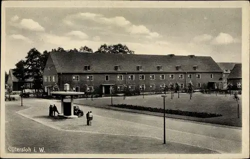 Ak Gütersloh in Westfalen, Stadtpartie, Tankstelle