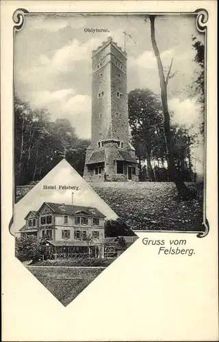 Ak Felsberg in Hessen, Hotel Felsberg, Ohlyturm