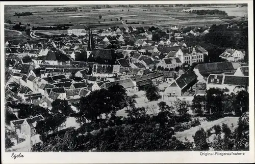 Ak Egeln im Salzlandkreis, Fliegeraufnahme