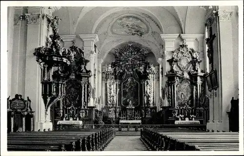 Ak Obermedlingen an der Donau, Innenansicht der Klosterkirche