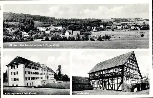 Ak Ilbeshausen Hochwaldhausen Grebenhain Hessen, Gesamtansicht, Erholungsheim, Teufelsmühle