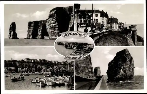 Ak Nordseeinsel Helgoland, Landungsboot, Mole, Lange Anna