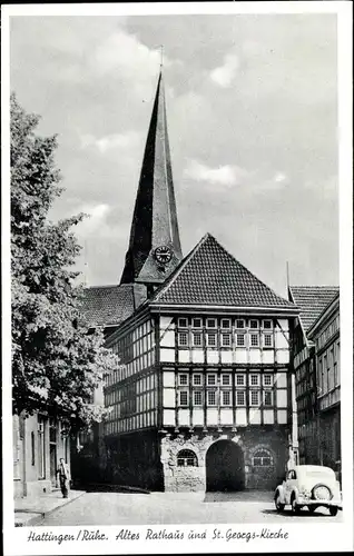 Ak Hattingen an der Ruhr, Altes Rathaus, St. Georgs Kirche