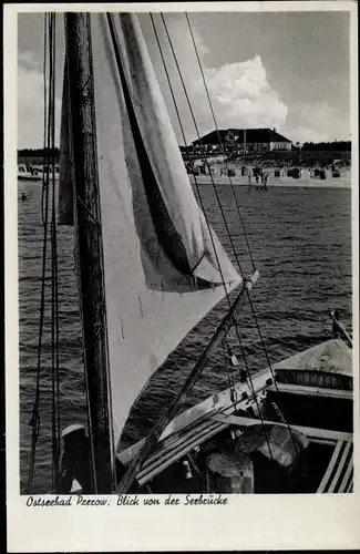 Ak Ostseebad Prerow auf dem Darß, Segelboot, Strand