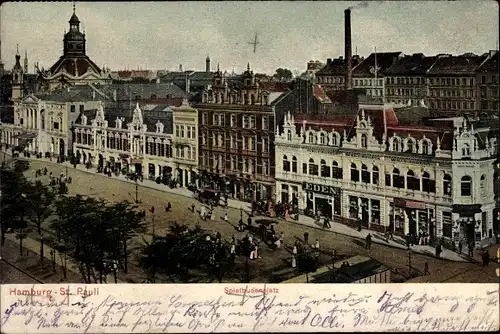 Ak Hamburg Mitte St. Pauli, Spielbudenplatz