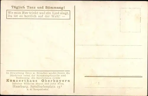 Ak Hamburg St. Pauli, Konzerthaus Oberbayern, Gäste