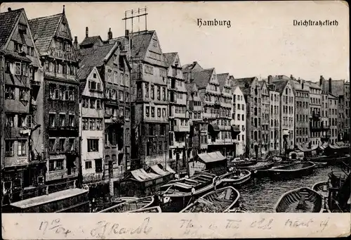 Ak Hamburg Mitte Altstadt, Fleet an der Deichstraße