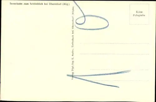 Ak Oberstdorf im Oberallgäu, Sesselbahn zum Schönblick