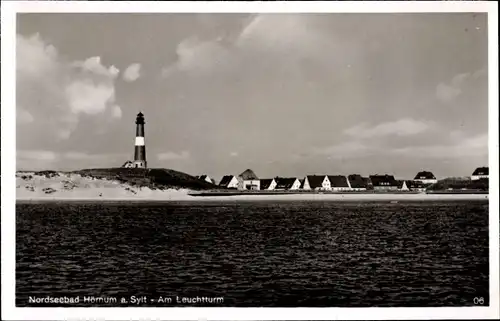 Ak Hörnum auf Sylt Nordfriesland, Leuchtturm mit Siedlung