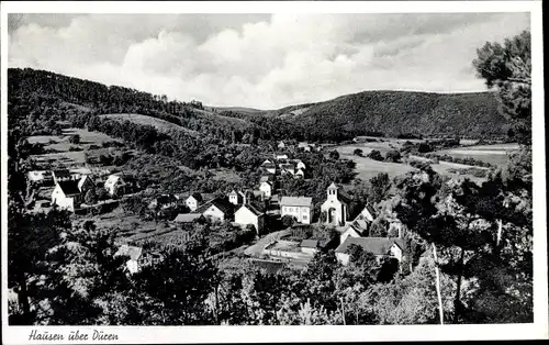 Ak Hausen Heimbach, Blick auf die Ortschaft, Wald