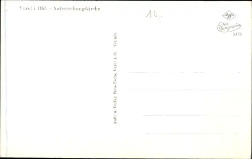 Ak Varel in Oldenburg Jadebusen, Auferstehungskirche