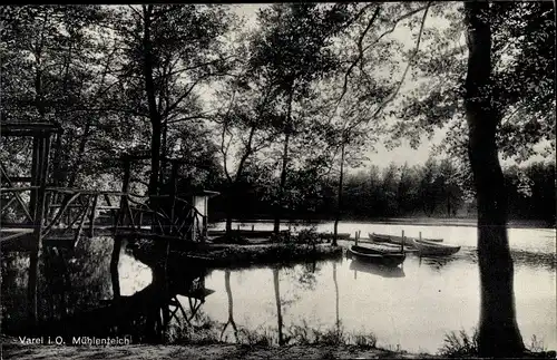 Ak Varel in Oldenburg Jadebusen, Mühlenteich