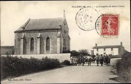 Ak Tilliers Tillières Maine et Loire, La Chapelle du Sacre Coeur