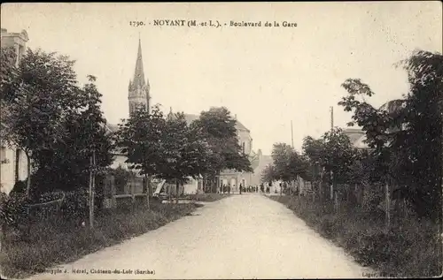 Ak Noyant Maine et Loire, Boulevard de la Gare