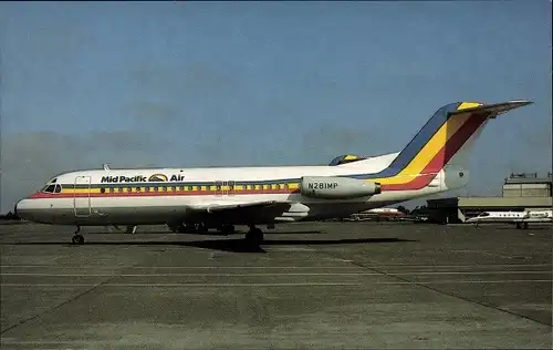 Ak Amerikanisches Passagierflugzeug, Mid Pacific Air, Fokker F28-4000, N281MP