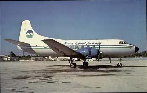 Ak Amerikanisches Passagierflugzeug, Marco Island Airways, Martin 4-0-4