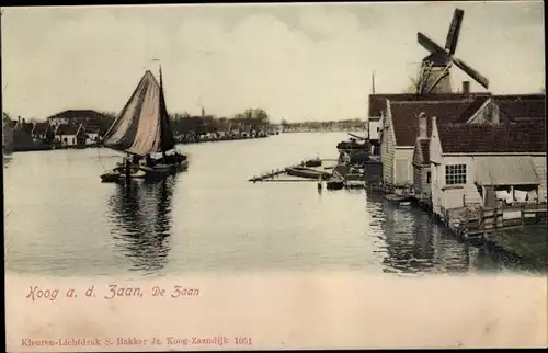 Ak Koog aan de Zaan Nordholland Niederlande, Windmühle, Segelboot