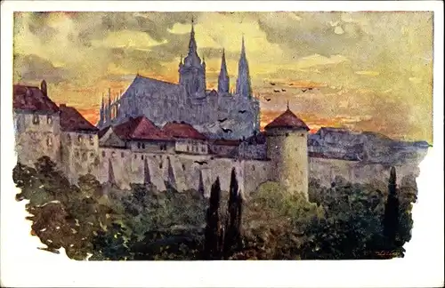 Künstler Ak Engelmüller, Ferdinand, Praha Prag, St. Veits Dom