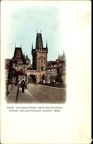 Litho Praha Prag, Kleinseitener Brückentürme