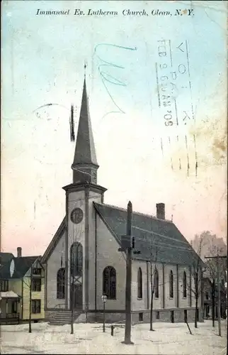 Ak Olean New York USA, Immanuel Ev. Lutheran Church