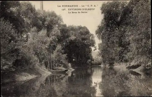 Ak Elbeuf Seine Maritime, Le Bras de Seine