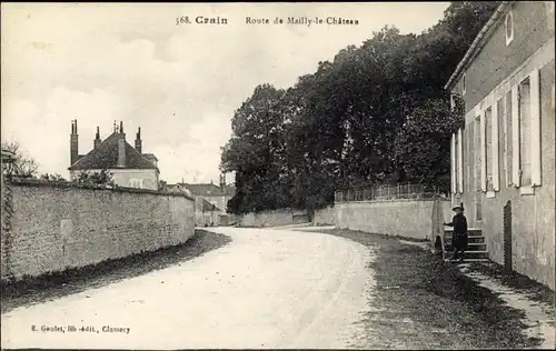 Ak Crain Yonne, Route de Mailly le Chateau