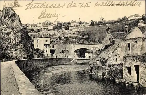 Ak Cousin le Pont Avallon Yonne, Blick auf den Ort