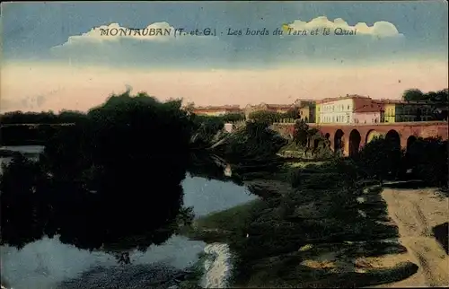 Ak Montauban Tarn et Garonne, Les Bords du Tarn, Le Quai