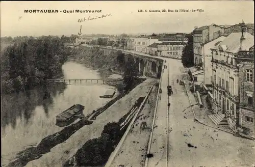 Ak Montauban Tarn et Garonne, Quai Montmurat