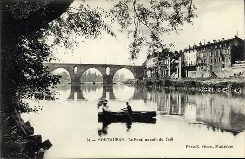 Ak Montauban Tarn et Garonne, Le Pont, un coin du Treil