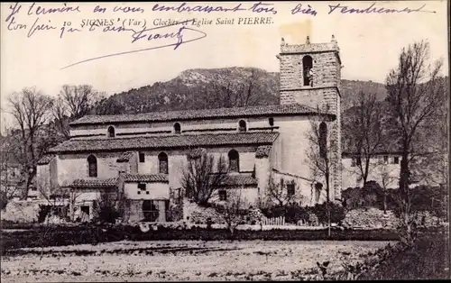 Ak Signes Var, Clocher et Eglise Saint Pierre