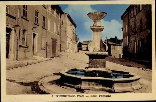 Ak Pourrières Var, Belle Fontaine