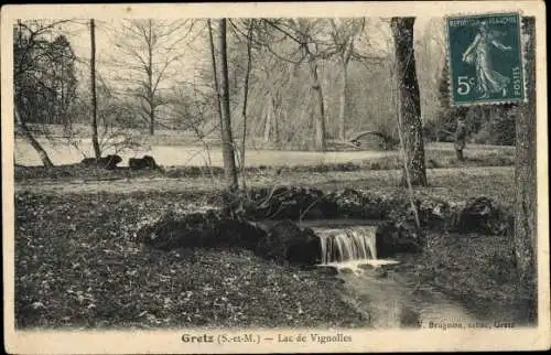 Ak Gretz Seine et Marne, Lac de Vignolles
