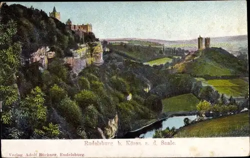 Ak Bad Kösen Naumburg an der Saale, Rudelsburg, Landschaft