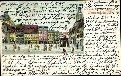 Ak Weißenfels an der Saale, Marktplatz
