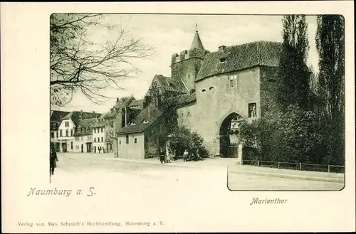 Ak Naumburg an der Saale, Straßenpartie mit Marientor