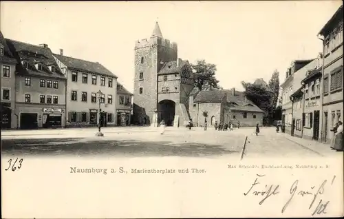 Ak Naumburg an der Saale, Blick auf Marientorplatz und Tor