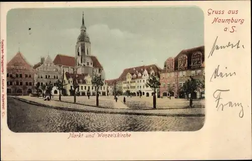 Ak Naumburg an der Saale, Marktplatz, Wenzelskirche
