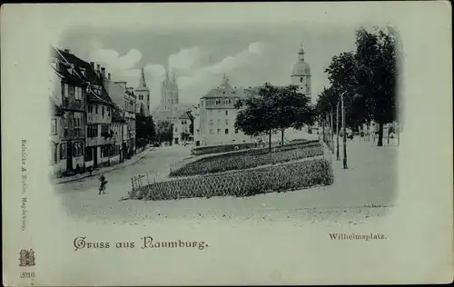 Mondschein Ak Naumburg an der Saale, Wilhelmsplatz