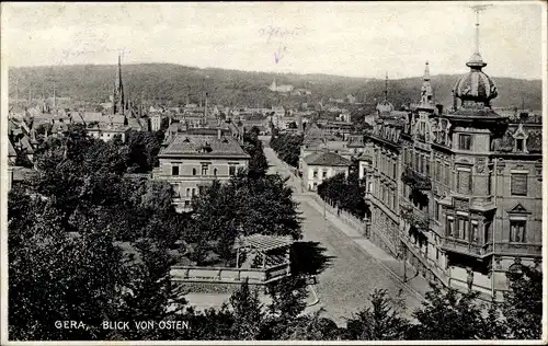 Ak Gera in Thüringen, Stadtpanorama von Osten