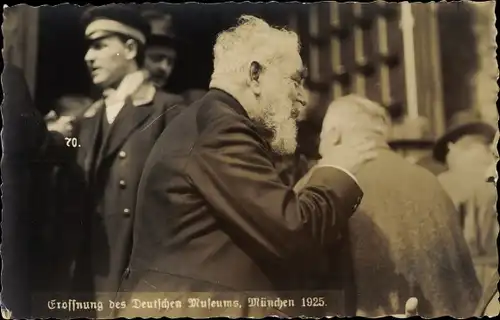 Foto Ak München Bayern, Oskar von Miller, Eröffnung der Deutschen Museums 1925