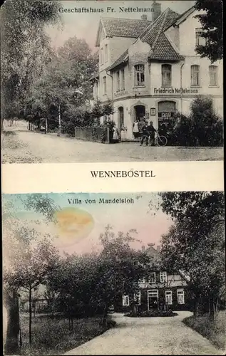 Ak Wennebostel Wedemark in Niedersachsen, Geschäftshaus, Villa von Mandelsloh