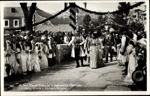 Ak König Nikola von Montenegro und Königin Milena